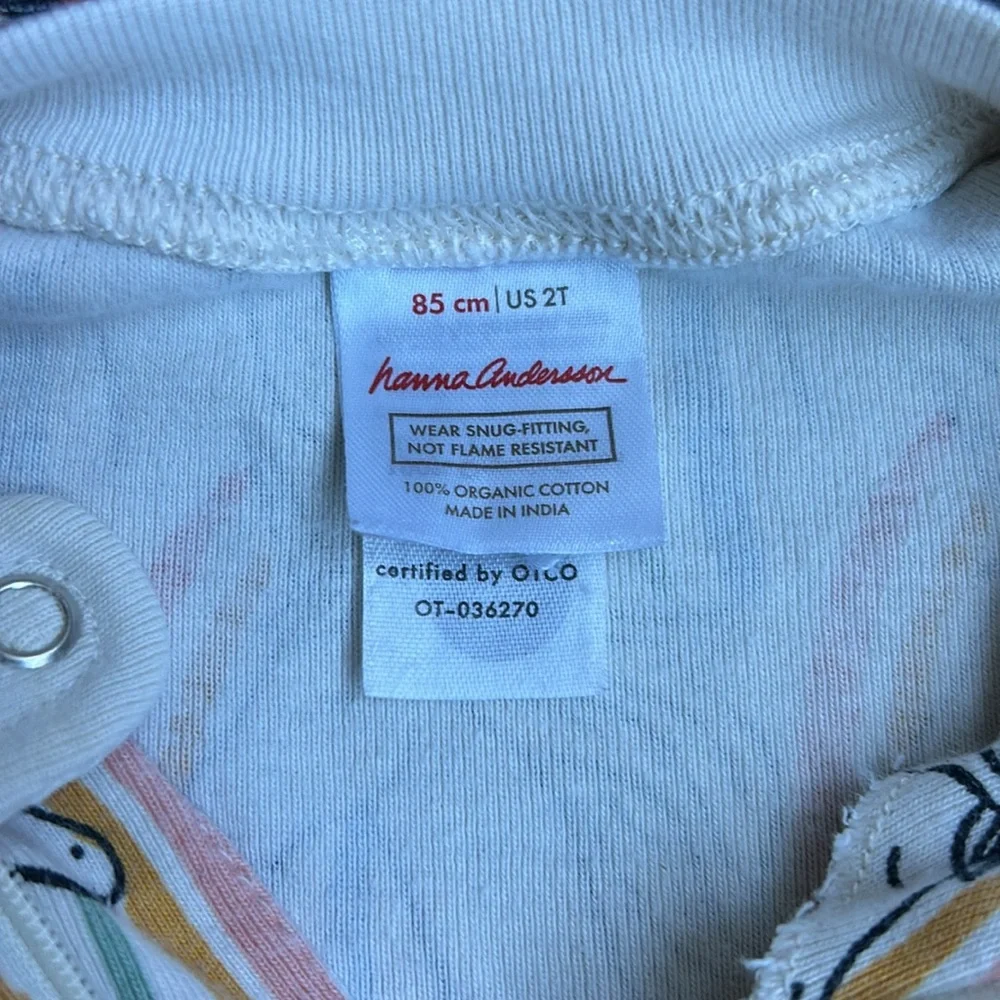 Hanna Andersson Rainbow Unicorn Toddler Sleeper Pajamas, Size 2T
